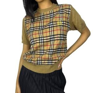 Burberry Plaid Nova Knit Top